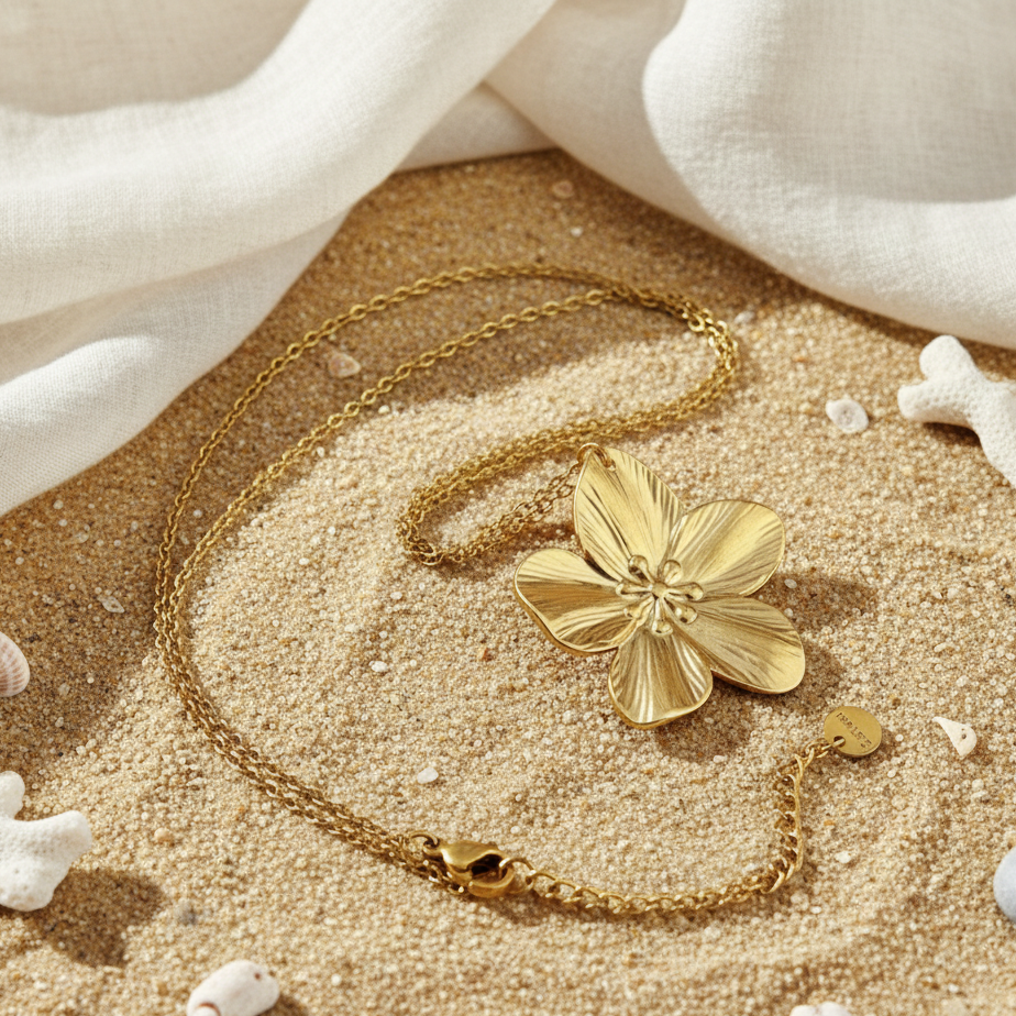 Flower Ketting - Stainless Steel